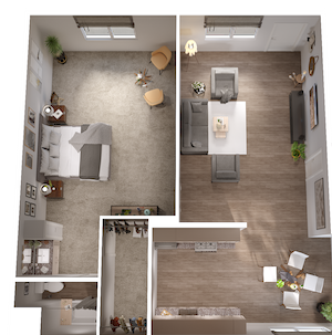 1 bedroom 1x1
